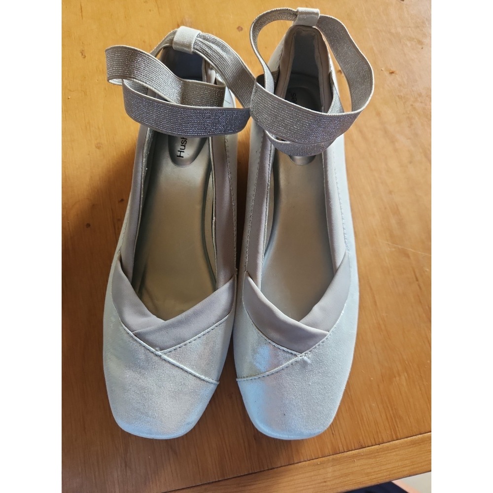Hush Puppies Size 5 Slip On Gemma Ballet Flats Slipper Shoes Silver